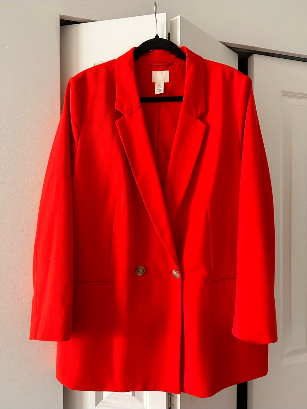 H&M Red Women's Double-Breasted Blazer